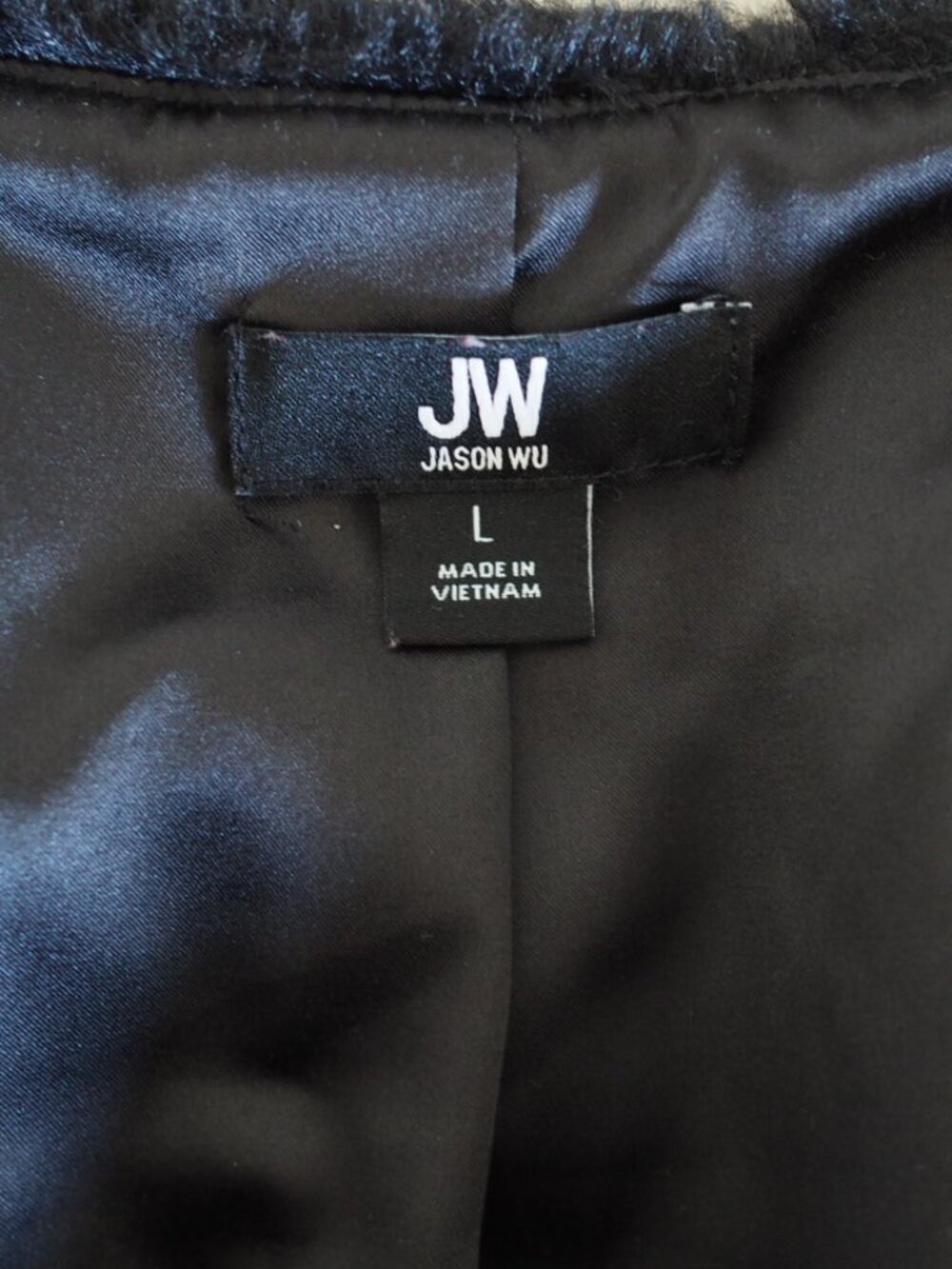 JW Jason Wu Kohl's Black Faux Fur Cropped Bolero Jacket L Quiet Luxury Old Money - Picture 3 of 15